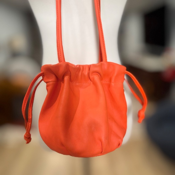 Clare V Emma Drawstring Bucket Bag - Orange - Picture 4 of 7
